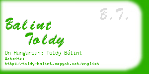 balint toldy business card